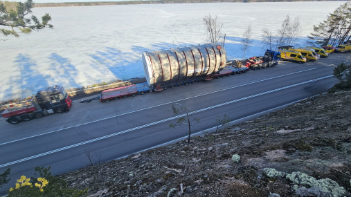 Transportation of 200tn evaporator in Finland 