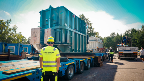 Shifting of 170tn transformer from storage 